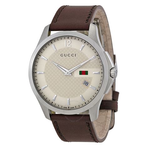 gucci watch brown strap|gucci watch strap men.